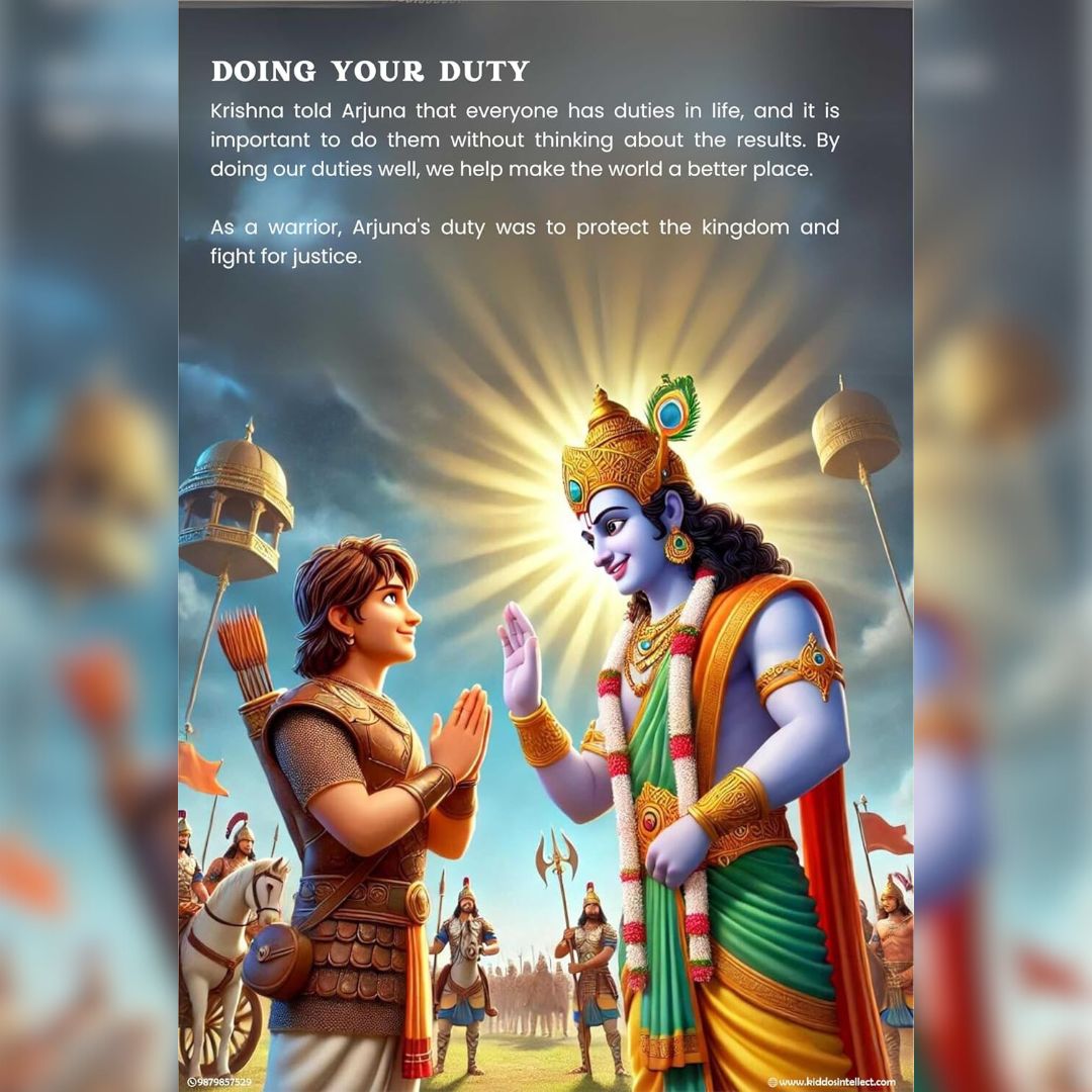 Bhagavad Gita for Kids ( Hindi + English + Gujarati + Marathi ) + Bonus Colouring Book & Stickers