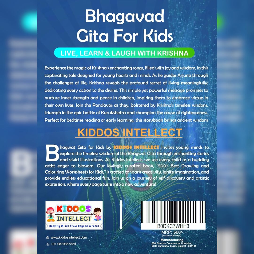 Bhagavad Gita for Kids - Hindi & English ( Bonus : Wall Art + Colouring Book )