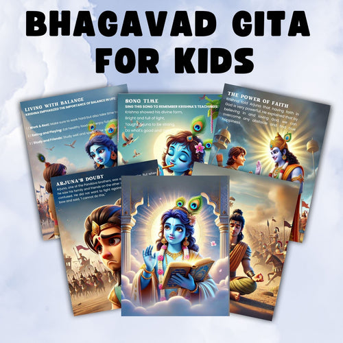 Bhagavad Gita for Kids (Hindi + English + Gujarati + Marathi) | Bonus Colouring Book & Stickers