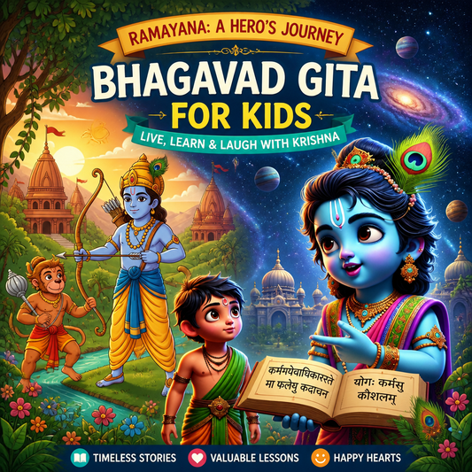 Bhagavad Gita for Kids + Ramayan + FREE COLORING BOOK + FREE WALL ART